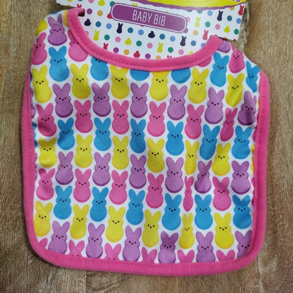 Peeps Baby Bib Easter Bunny Pink NWT